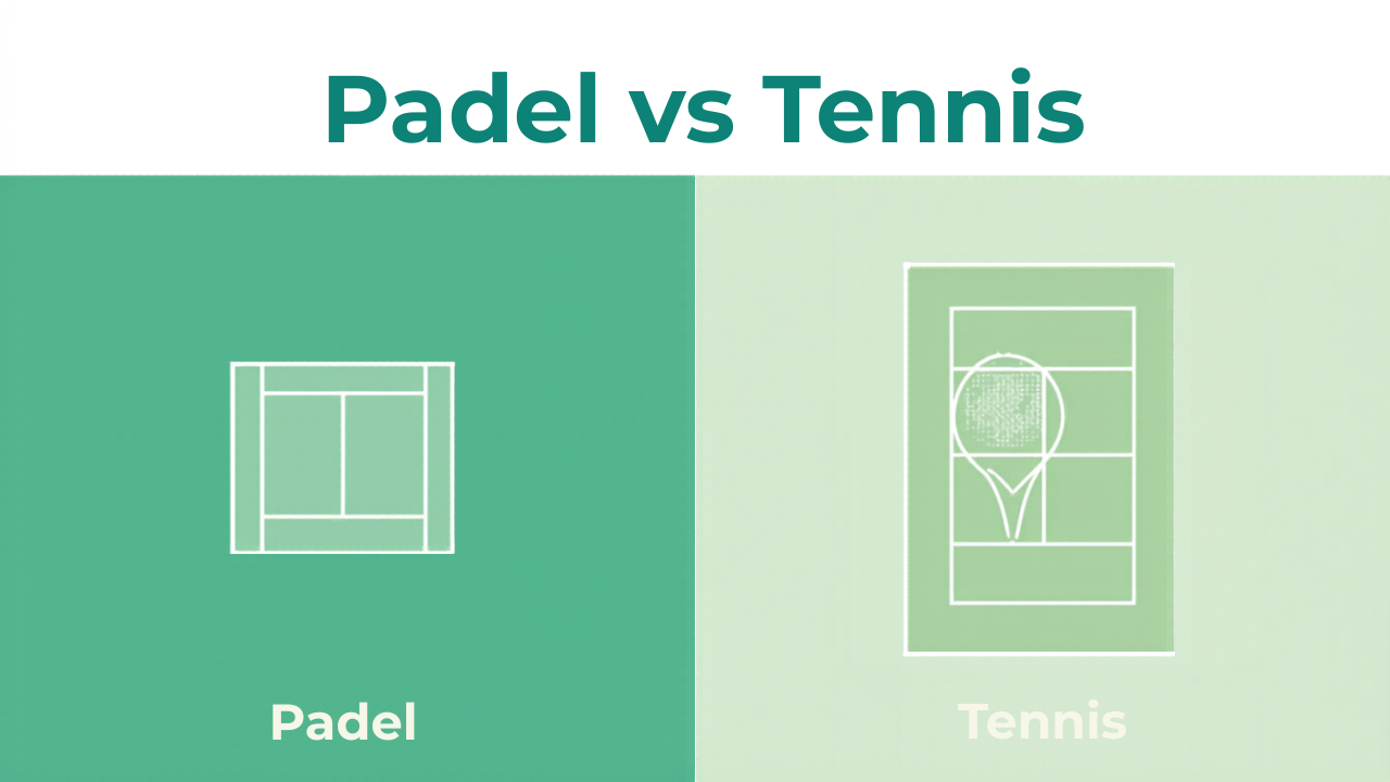 Infographic met de verschillen tussen padel en tennis