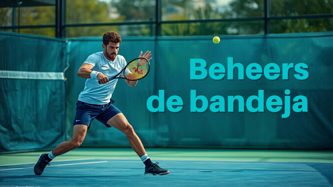 Padelspeler die een bandeja slaat