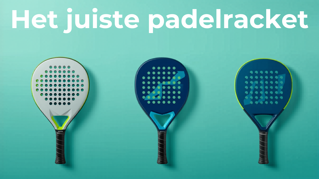 Drie padelrackets in verschillende vormen