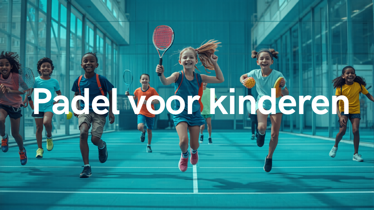 Kinderen spelen padel op een buitenbaan